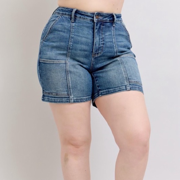 Judy Blue Full Size High Rise Denim Shorts - Picture 6 of 9